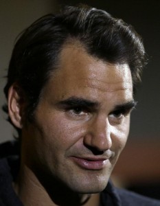 Roger Federer of Switzerland, speaks during an interview with The Associated Press at an airport hotel in Johannesburg, South Africa, Monday, July 20, 2015. Federer,said on Monday that he traveled to the southern African nation to see firsthand the impact of funds from his foundation, which contributes to education programs in the region. (AP Photo/Themba Hadebe) 