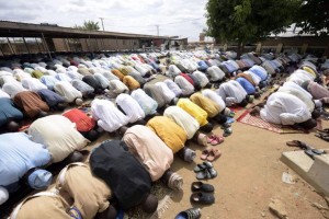  Muslim men pray to mark the holy month of Ramadan at Jimeta Central Mosque in Yola, Adamawa state, in northeast Nigeria, June 19, 2015. Adamawa state has earmarked more than $1 million for "prayer warriors' to seek divine intervention to end Boko Haram's insurgency. Pius Utomi Ekpei/Agence France-Presse/Getty Images