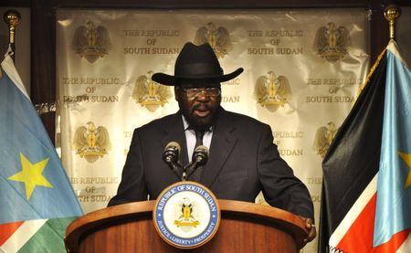 South Sudan's President Salva Kiir addresses a news conference at the Presidential palace in Juba, September 15, 2015. REUTERS/Jok Solomun