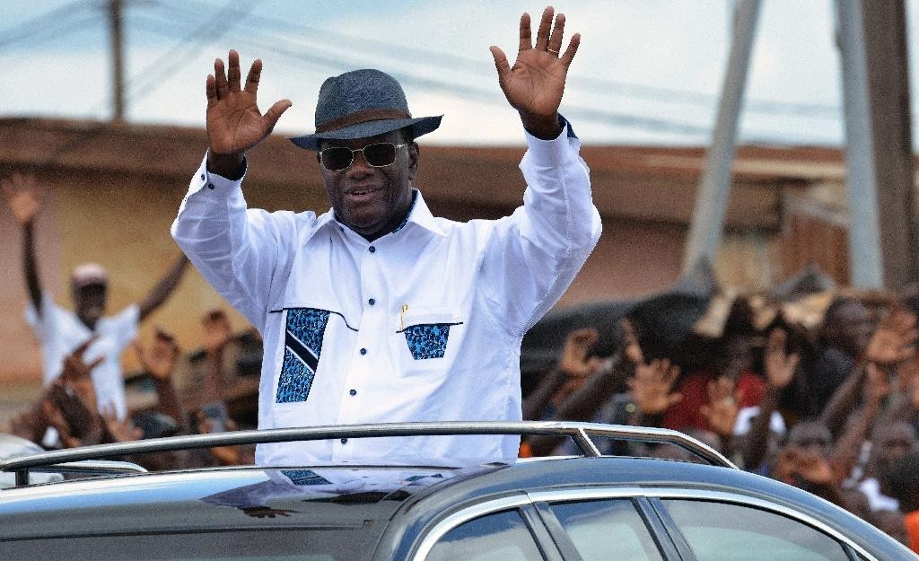 Ivory Coast President Alassane Ouattara arrives in Daloa, on September 27, 2015 as part of his campaign ahead of the presidential election on October 25, 2015 (AFP Photo/Issouf Sanogo)