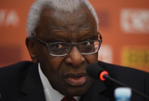 Then-IAAF president Lamine Diack, pictured on August 20, 2015, led the International Athletics Associations Federation during a huge boom in its revenues (AFP Photo/Greg Baker)