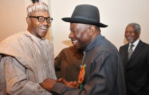 President Buhari with his predecessor Goodluck Jonathan