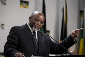 African National Congress Secretary General Gwede Mantashe answers questions at a press briefing in Johannesburg, June 8, 2014. Mantashe has said the party is suspicious of "irregular activities" at the U.S. embassy in Pretoria. MUJAHID SAFODIEN/AFP/GETTY IMAGES