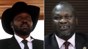 Rivalry between Mr Kiir (L) and Mr Machar transformed into open conflict in late 2013