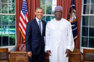 Omar Faye at the White House with US President Barack Obama