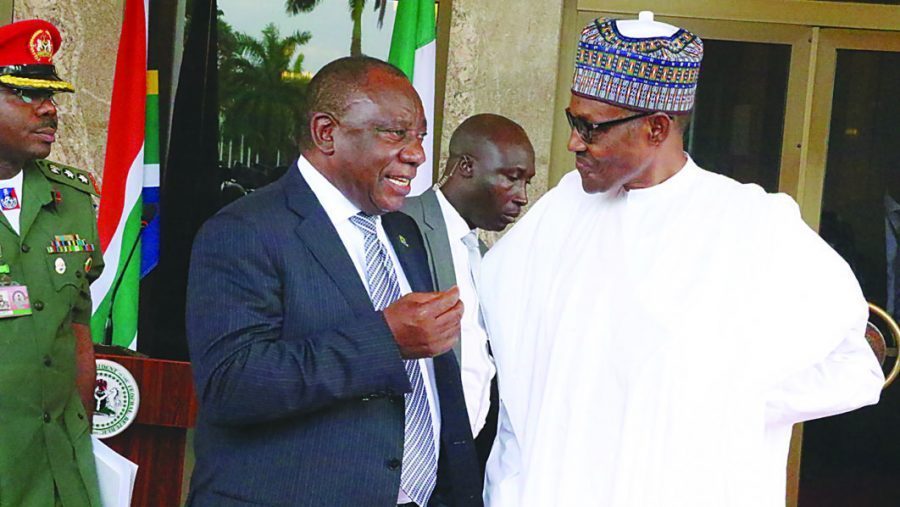 President Buhari with South African President Cyril Ramaphosa