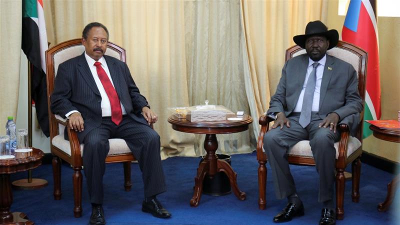 Sudan's Prime Minister Abdalla Hamdok met South Sudan's President Salva Kiir in Juba [Jok Solomun/Reuters] 