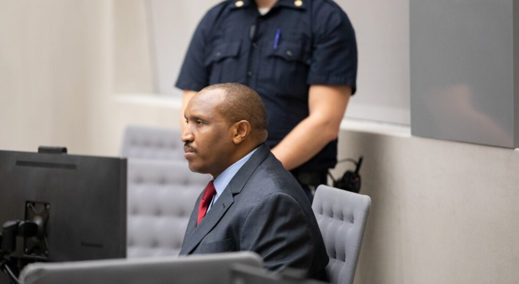 Bosco Ntaganda during the delivery of the sentence in Courtroom 1 of the International Criminal Court on 7 November 2019