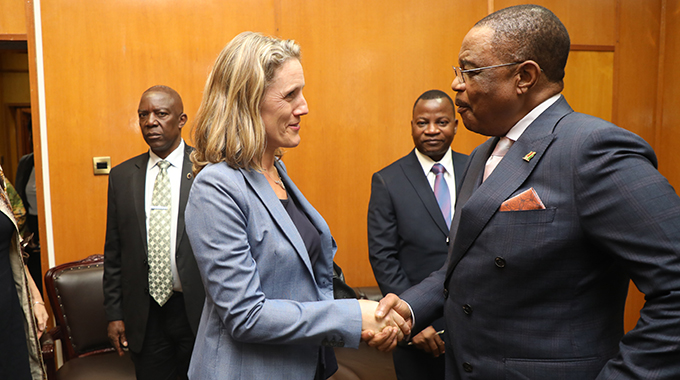 Vice President Constantino Chiwenga meets the British Ambassador to Zimbabwe, Melanie Robinson at Munhumutapa Offices in Harare, Dec 09, 2019.-Picture credit : Tawanda Mudimu,Zimbabwe Voice