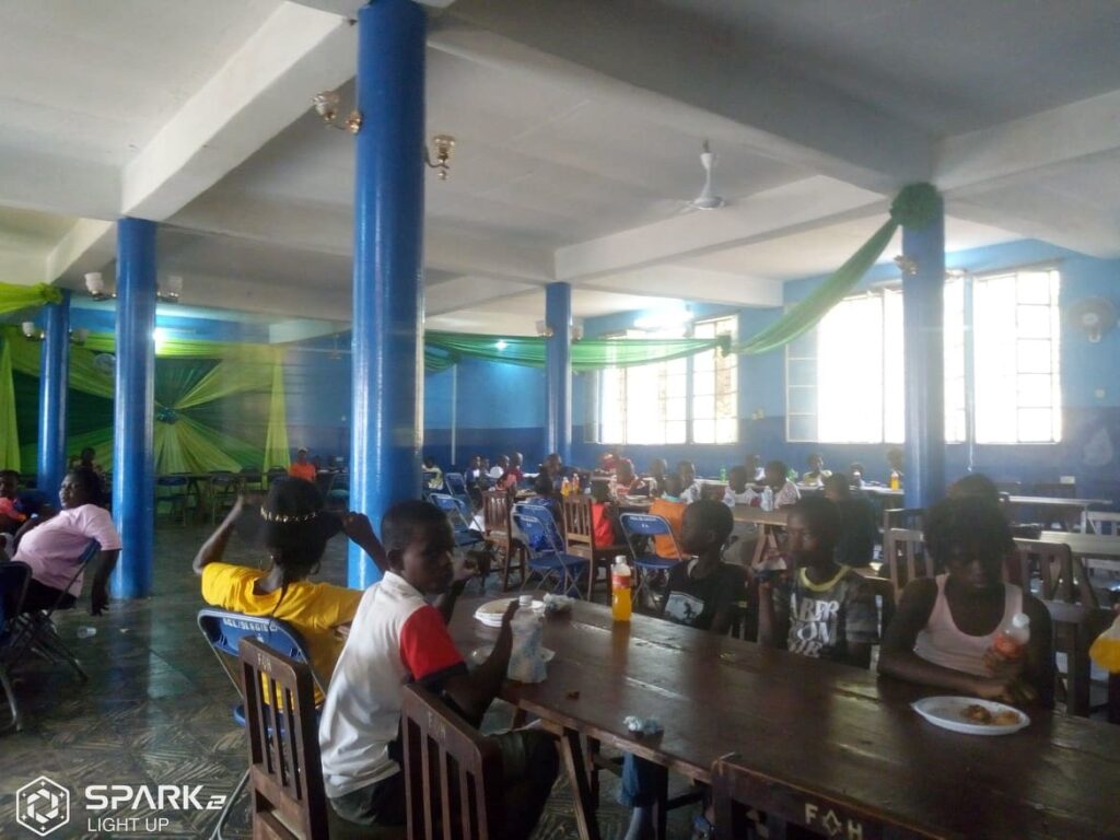  School kids from various schools enjoying their launch at the Wilberforce Lodge at Tower Hill , Freetown