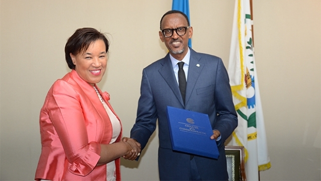 [Photo: Secretary-General Patricia Scotland and President Paul Kagame - Commonwealth Secretariat]