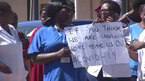 Nurses in Malawi during a recent strike