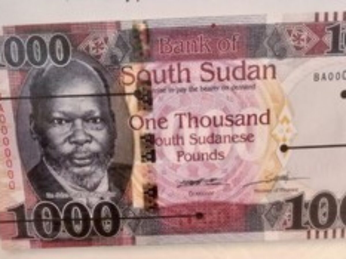 HIGH QUALITY LARGE NOTES     MINT UNC SOUTH SUDAN BANKNOTES  5 POUNDS  p45 